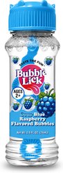 Bubble Lick Sour Raspberry Flavored Bubbles Dog Toy, Clear/Blue Lid, 2.5-fl oz bottle