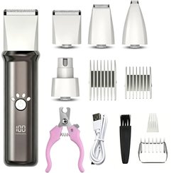 MeWang Low Noise Cordless Rechargeable Pet Clipper Grooming Kit