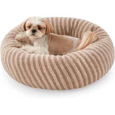 AIPERRO AIPERRO Plush Donut Round Dog Bed, Small, Brown