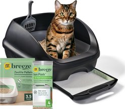 Tidy Cats Breeze Cat Litter Box System, Unscented Cat Litter Pads, Black slide 1 of 8