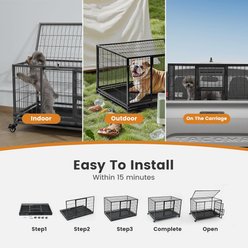 Gardner Pet Heavy Duty with Wheels, Folding with Removable Tray, Hard-Sided Dog Crate, Black, 32.4 x 20.3 x 22.0-in slide 2 of 8