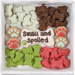 Wufers Small & Spoiled Gourmet Dog Cookie Gift Box Natural Yogurt Crunchy Dog Treats, 1.5-lb box