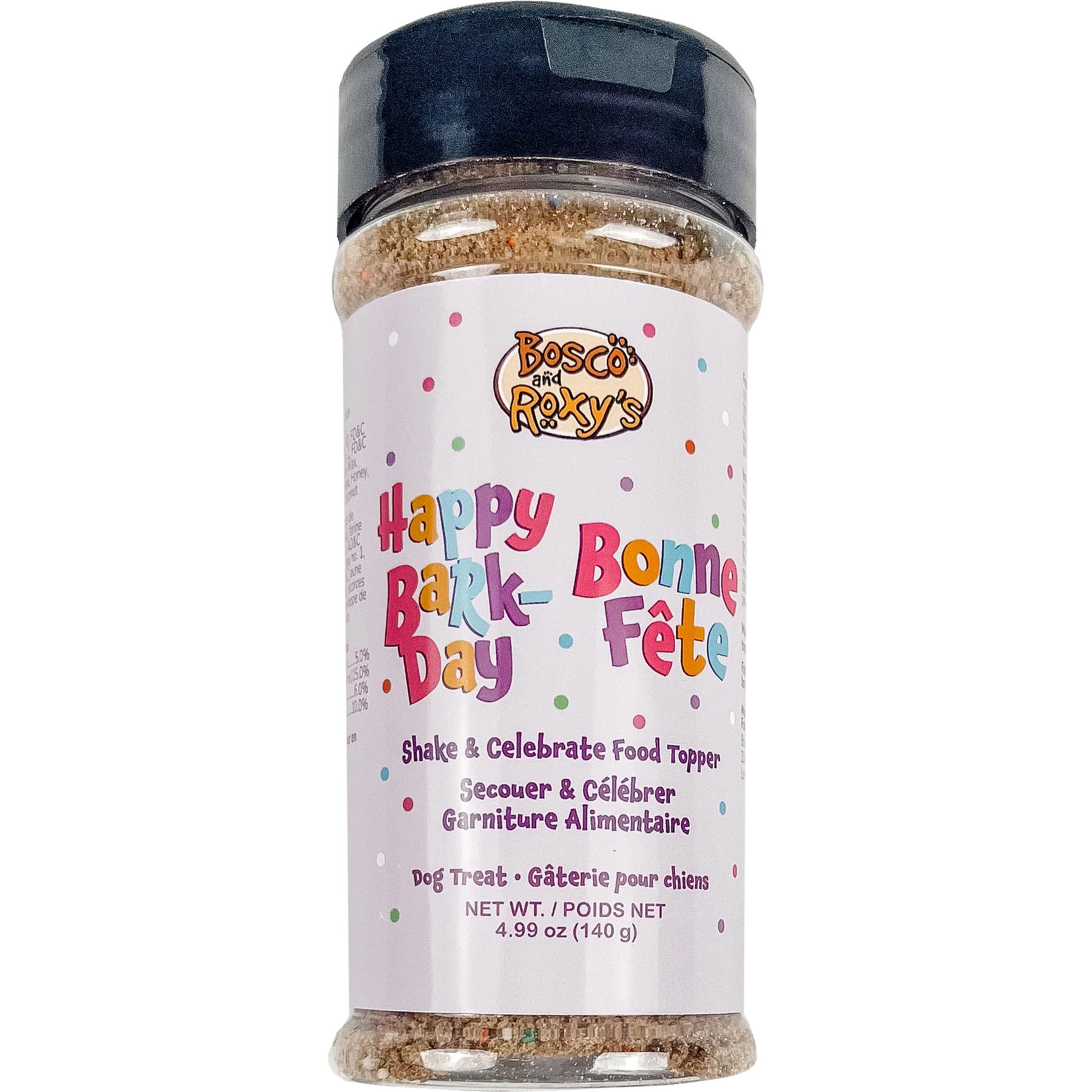 Bosco & Roxy's Shake & Celebrate Birthday Natural Yogurt Dry Dog Food Topper Treat, 4.99-oz shaker
