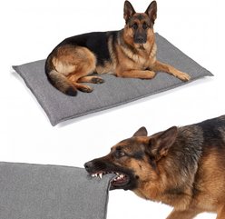 Veehoo Indestructible Washable Kennel Mat Chew Proof Dog Crate Pad, Gray, Small: 24 x 18-in