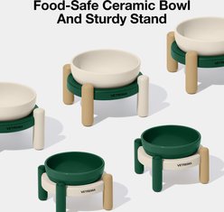 VETRESKA Santal Forest Dishwasher Safe Ceramic Dog Bowl Set, Green/White/Gold, Small: 20-oz slide 2 of 9