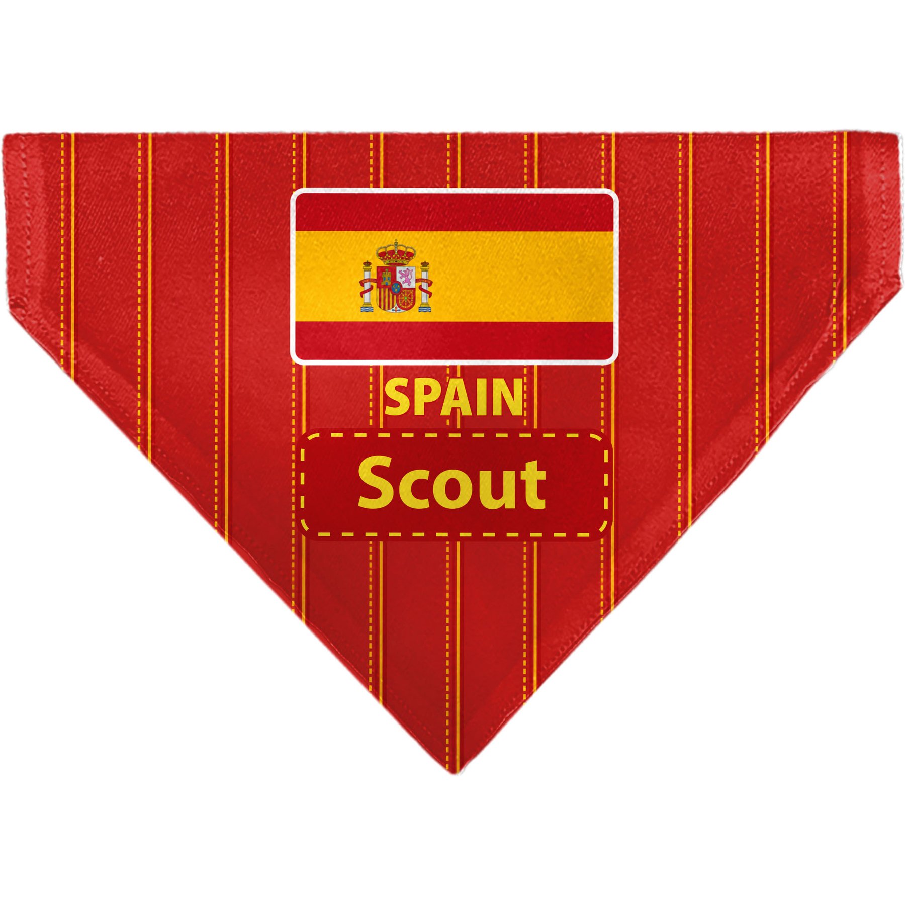 Buckle-Down Personalized International Soccer Fan Dog Bandana, Spain