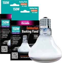 Arcadia Reptile GoldenSun Reptile Basking Flood Light, 150-watt, 2 count