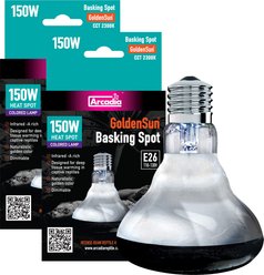Arcadia Reptile GoldenSun Basking Spotlight Heat Lamp, 150-watt, 2 count