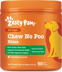 Zesty Paws Chew No Poo Chicken Flavored Soft Chews Coprophagia Stool Eating Deterrent Digestive Supplement for Dogs, 90 count slide 1 of 8