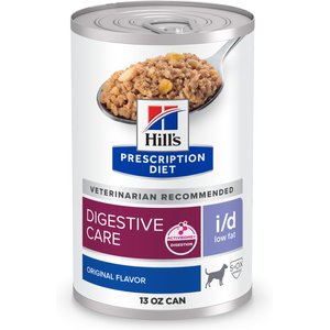 Hill's Prescription Diet i/d Digestive Care Low Fat Original Flavor Pate Wet Dog Food, 13-oz, case of 12