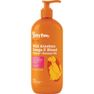 Zesty Paws Wild Alaskan Omega-3 Pollock+Salmon Oil Liquid Skin & Coat Supplement for Dogs & Cats, 32-fl oz bottle