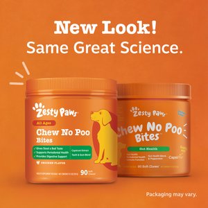 Zesty Paws Chew No Poo Chicken Flavored Soft Chews Coprophagia Stool Eating Deterrent Digestive Supplement for Dogs, 90 count