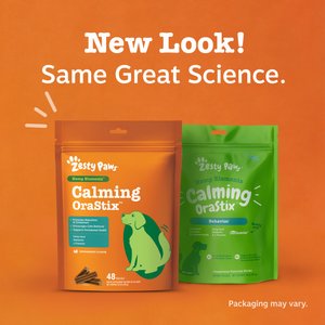 Zesty Paws Hemp Elements Calming Hemp OraStix Peppermint Flavored Dental Chews Melatonin Supplement for Dogs, 25-oz bag