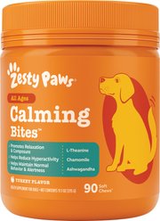 Zesty Paws Calming Bites Turkey Flavored Soft Chews Composure & Relaxation Supplement for Dogs, 90 count