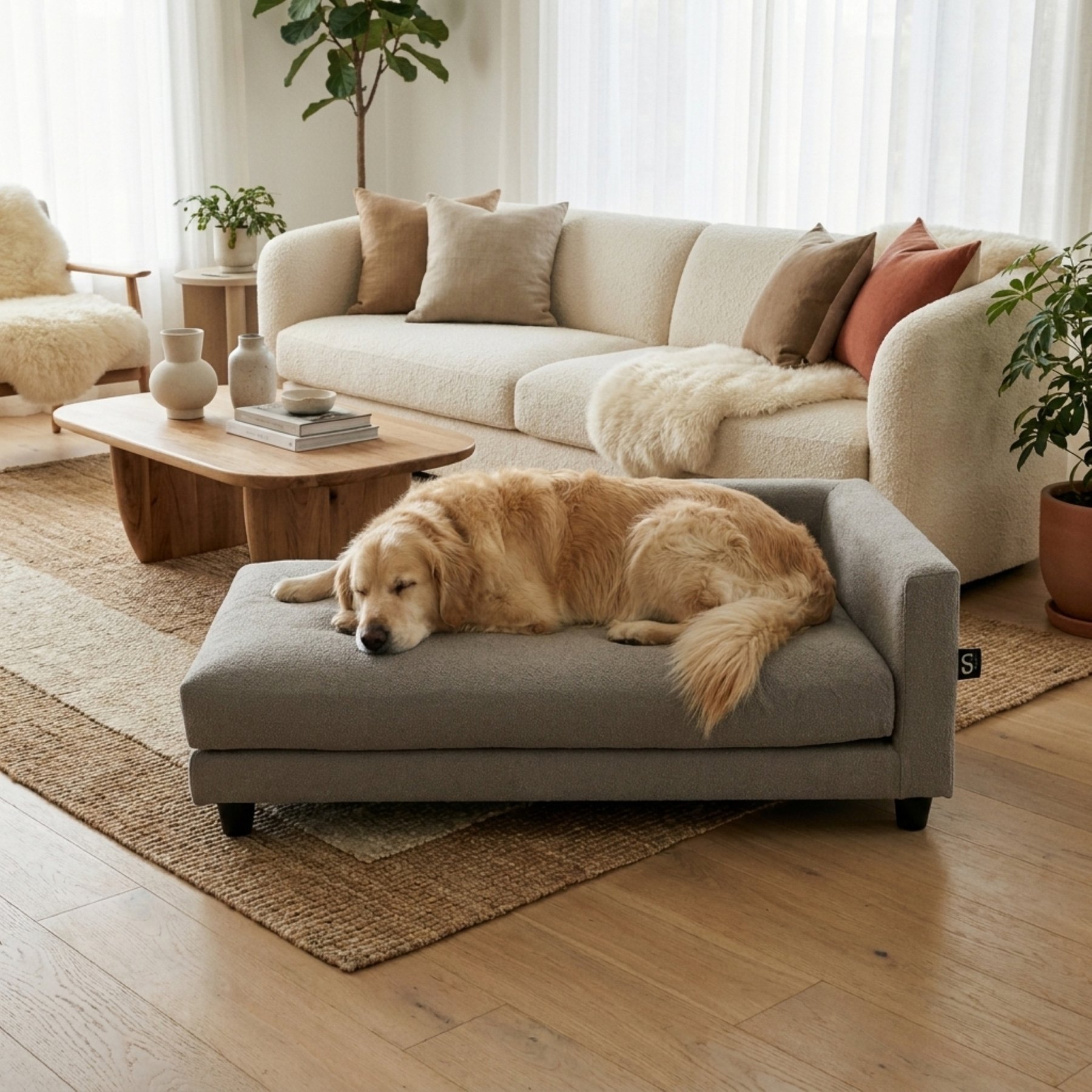 Club Nine Pets Opulent Collection Orthopedic Furniture Style Sofa Dog Bed, Slate