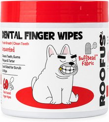 Roofus Fragrance Free Dog Dental Wipes, 60 count