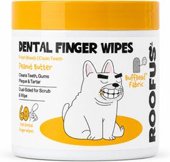 Roofus Peanut Butter Dog Dental Wipes, 60 count