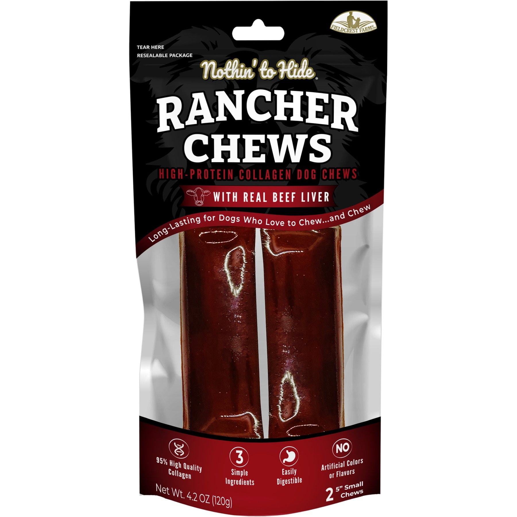 Fieldcrest Farms NTH Rancher 5-in Beef Flavored Natural Chews, 2 count