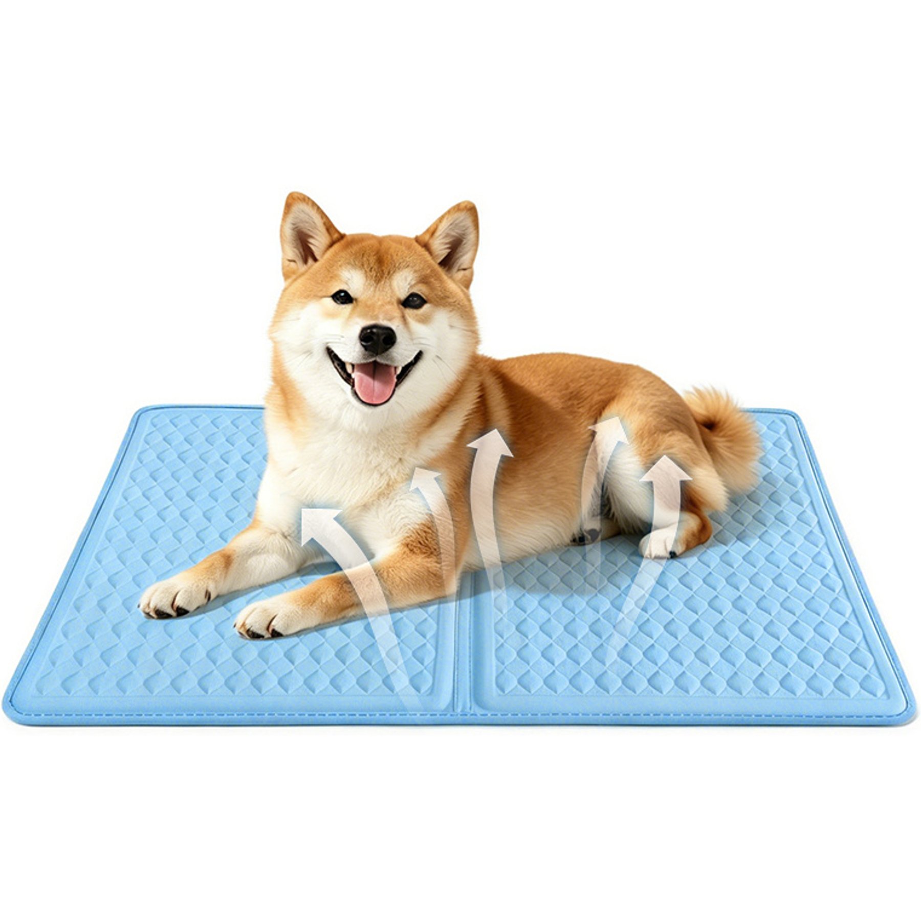 Golopet Detachable Washable Cooling Dog Crate Mat, Blue, Medium: 34 x 23-in