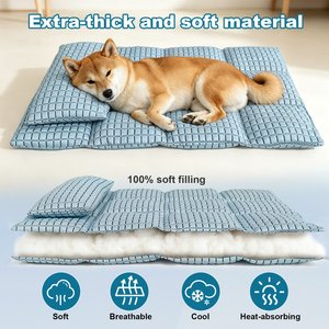 Golopet Cooling Pad Washable Dog Crate Mat, Blue, Large: 35 x 23-in