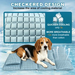 Golopet Cooling Pad Washable Dog Crate Mat, Blue, Large: 35 x 23-in