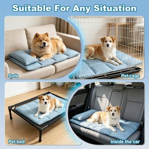 Golopet Cooling Pad Washable Dog Crate Mat, Blue, Large: 35 x 23-in