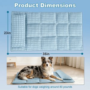 Golopet Cooling Pad Washable Dog Crate Mat, Blue, Large: 35 x 23-in