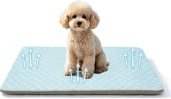 Golopet 2-in-1 Cooling Mat with Ice Pack Dog Crate Mat, Blue, Small: 19 x 12-in