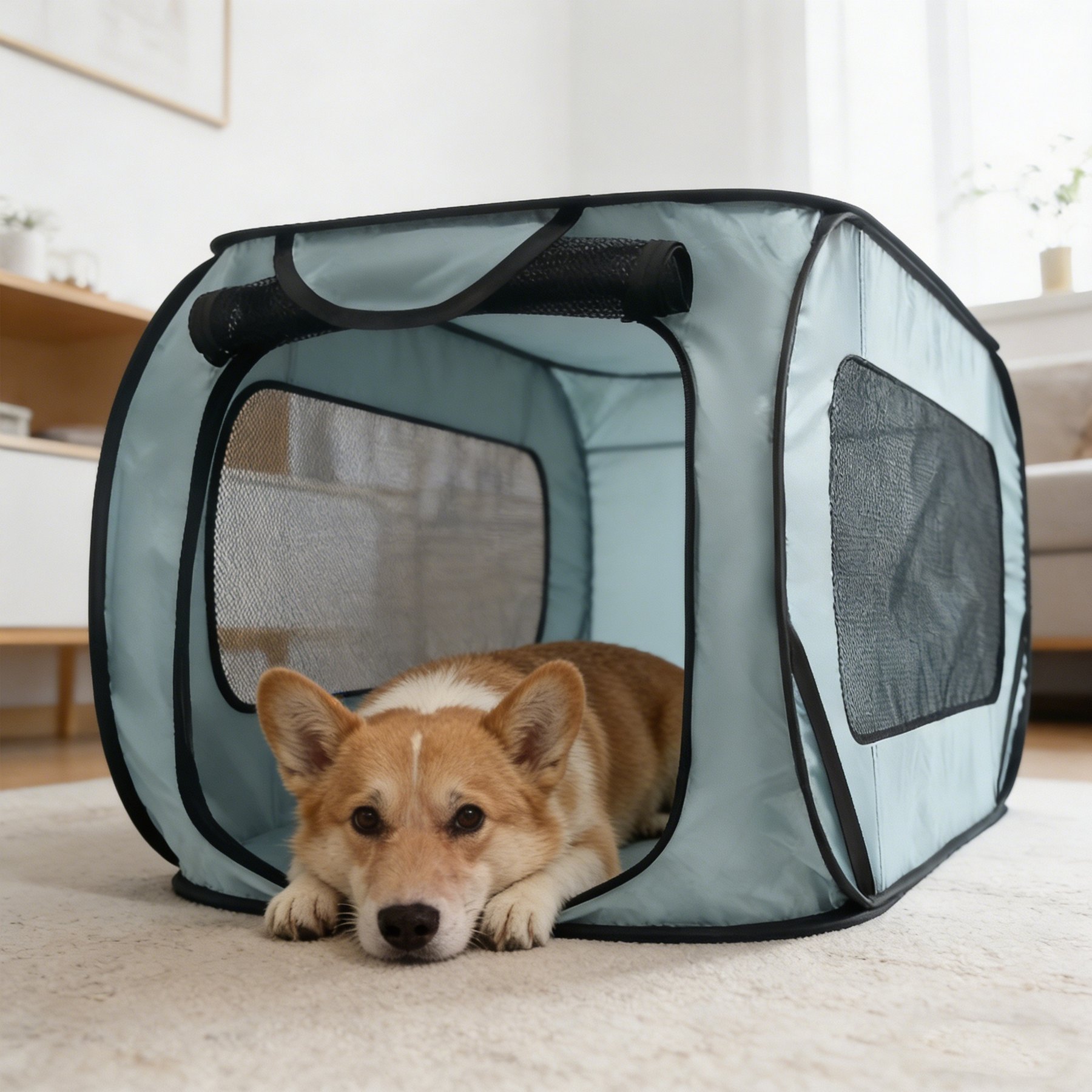 Golopet Portable Collapsible Dog Crate, Light Blue, 36 Inch