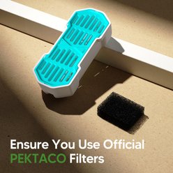 PEKTACO Replacement 3 Filters & 3 Pre-Filter Sponges, HTFY Model Multi-Layer Filtration for Cleaner Cat Water Fountain, 3.2-L, Blue slide 2 of 6