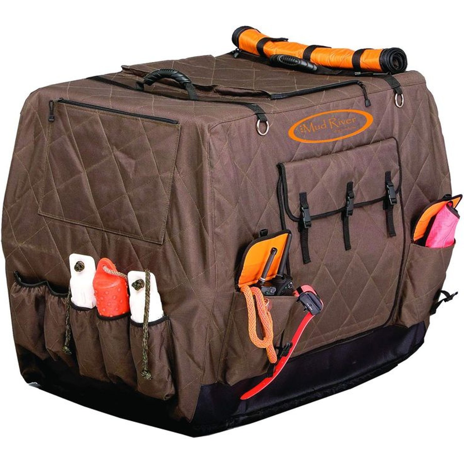 Mud River Dixie Insulated Dog Kennel Cover, Brown, 36 x 26 x 26-in