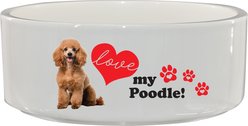 The Memory Company I Love My Poodle Ceramic Pet Bowl, 3.75-cups