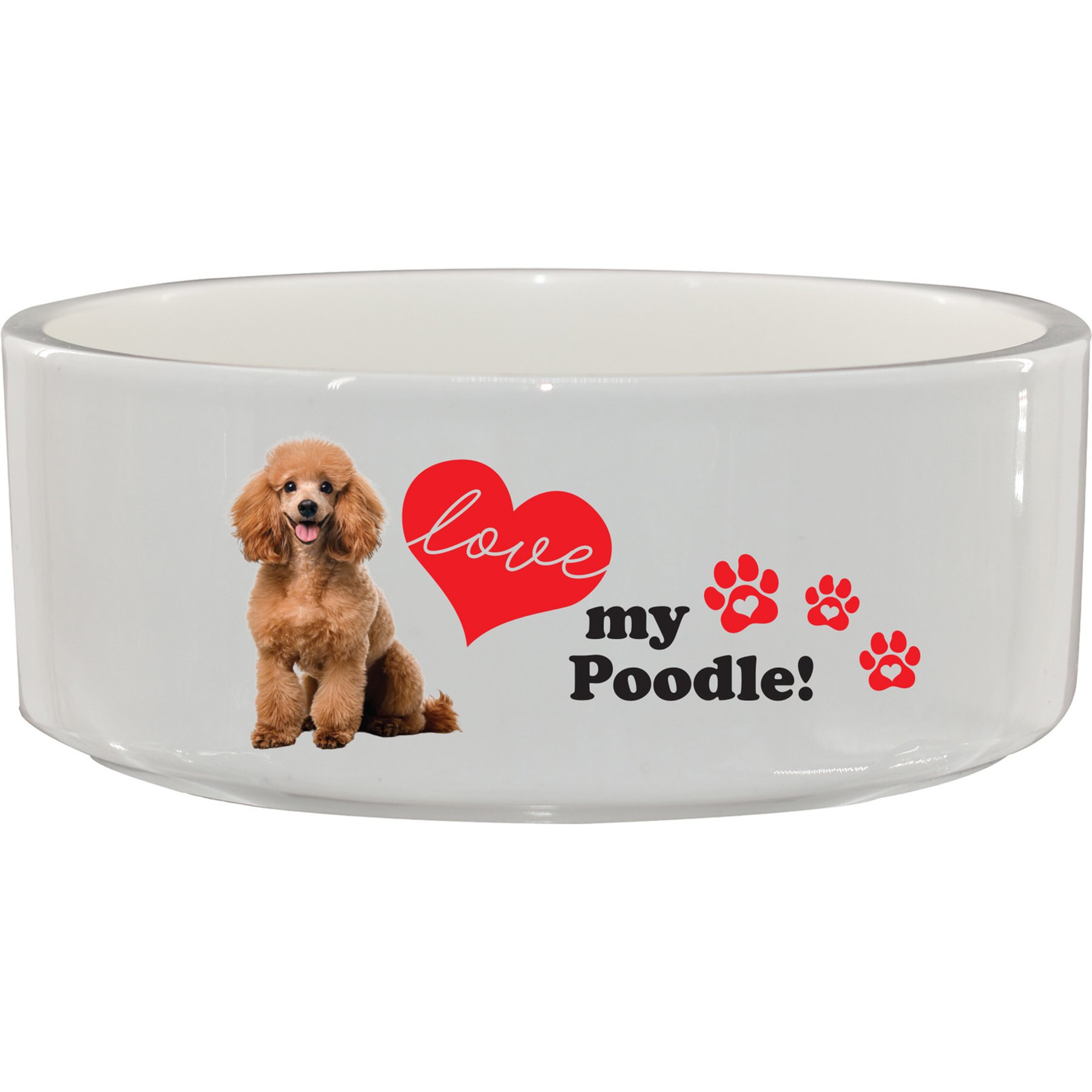 The Memory Company I Love My Poodle Ceramic Pet Bowl, 3.75-cups