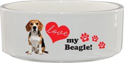 The Memory Company I Love My Beagle Ceramic Pet Bowl, 3.75-cups