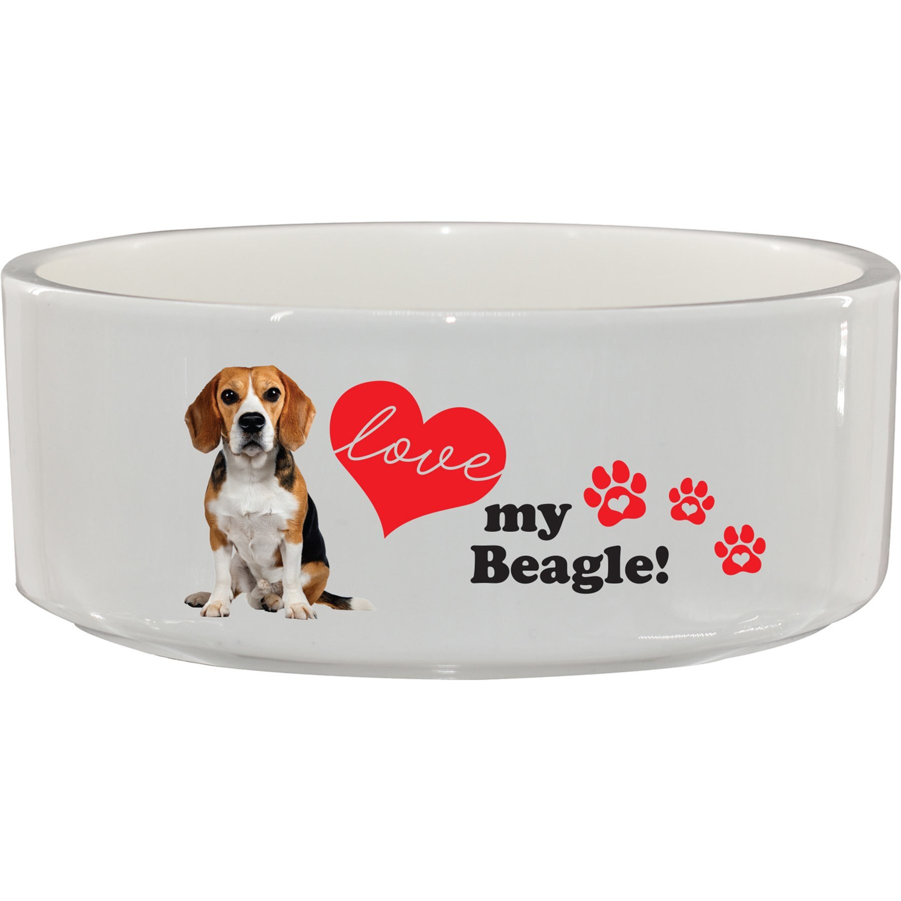The Memory Company I Love My Beagle Ceramic Pet Bowl, 3.75-cups