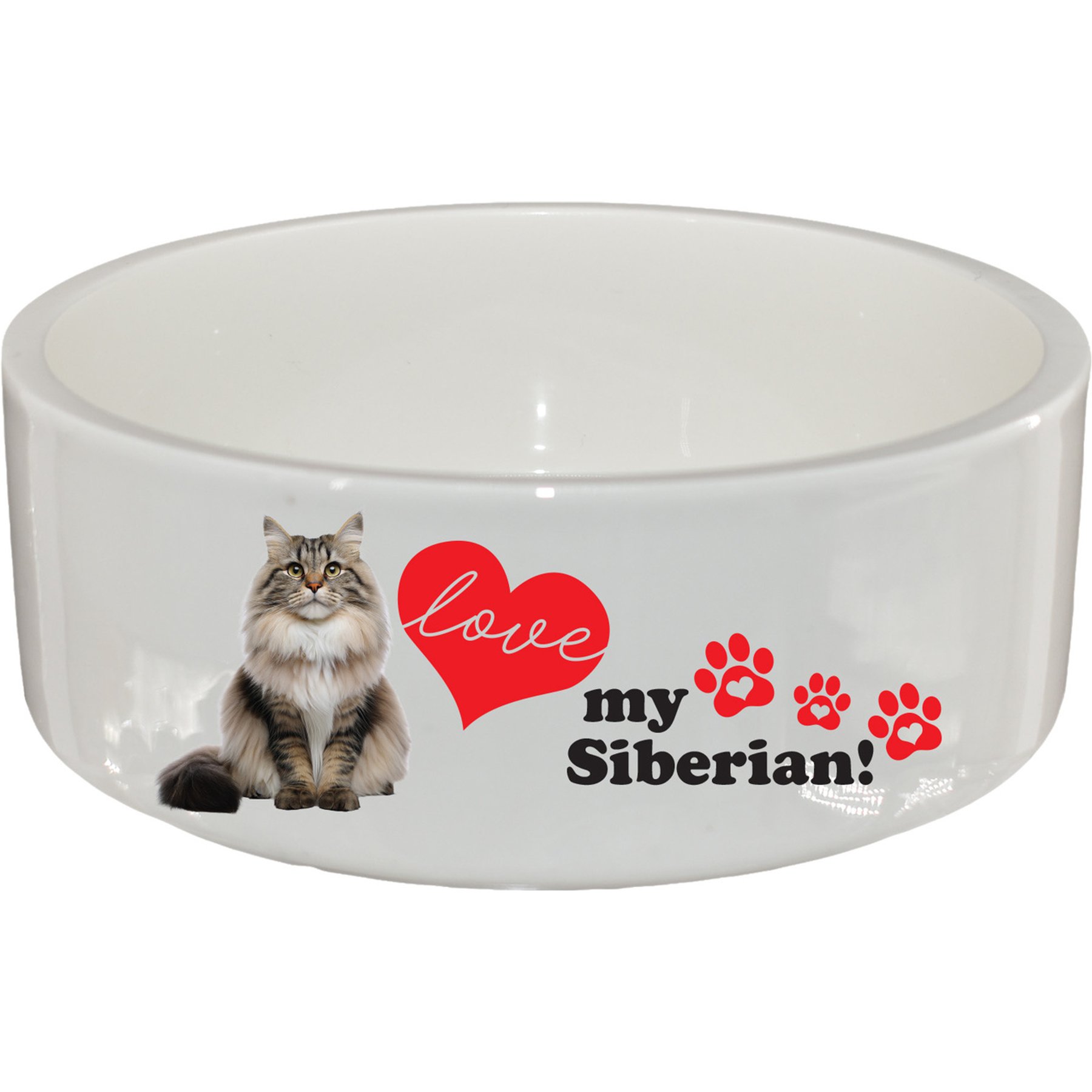 The Memory Company I Love My Siberian Ceramic Pet Bowl, 2.5-cups