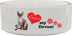 The Memory Company I Love My Devon Rex Ceramic Pet Bowl, 3.75-cups