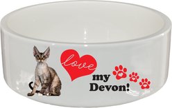 The Memory Company I Love My Devon Rex Ceramic Pet Bowl, 2.5-cups