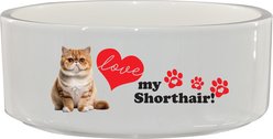 The Memory Company I Love My Exotic Shorthair Ceramic Pet Bowl, 3.75-cups