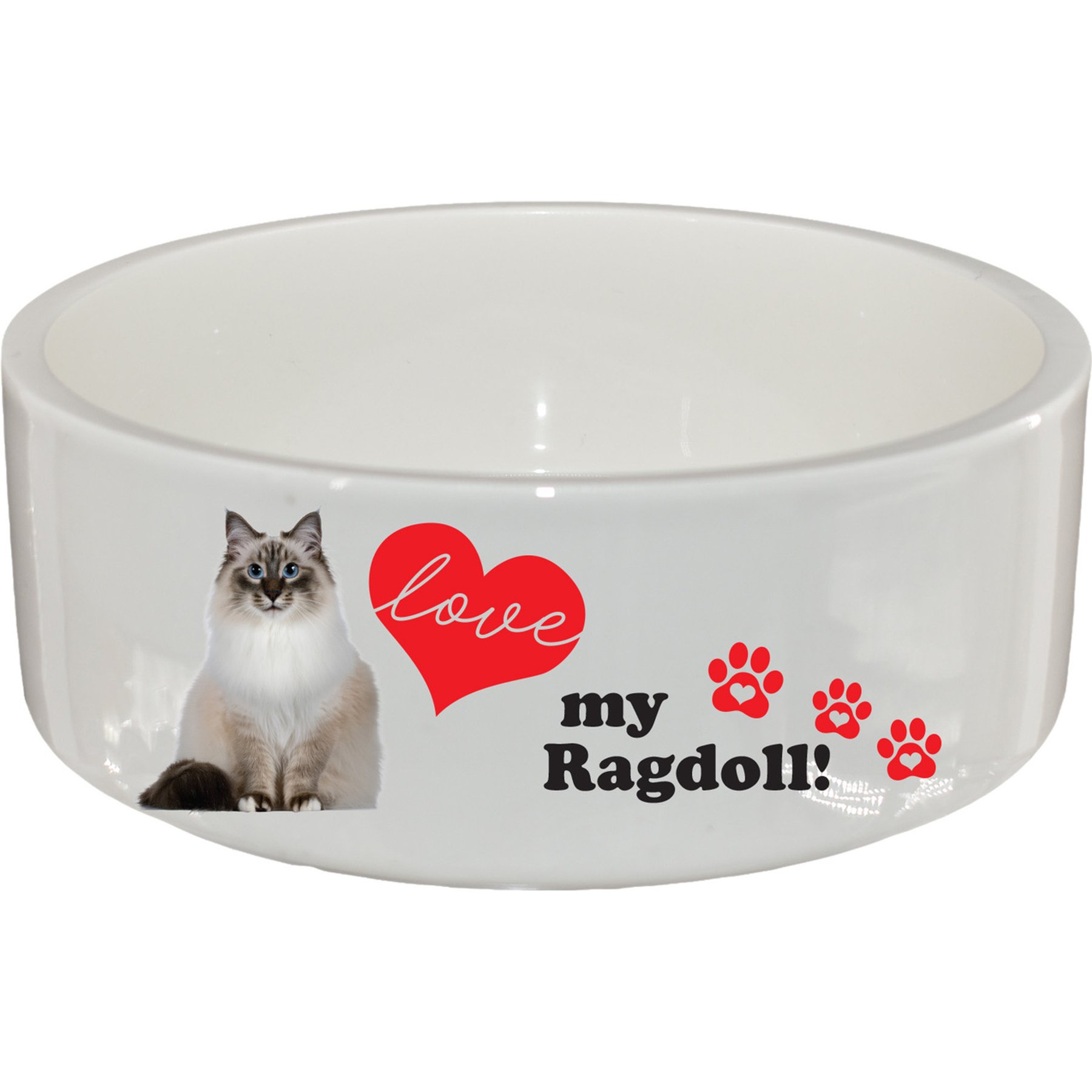 The Memory Company I Love My Ragdoll Ceramic Pet Bowl, 2.5-cups