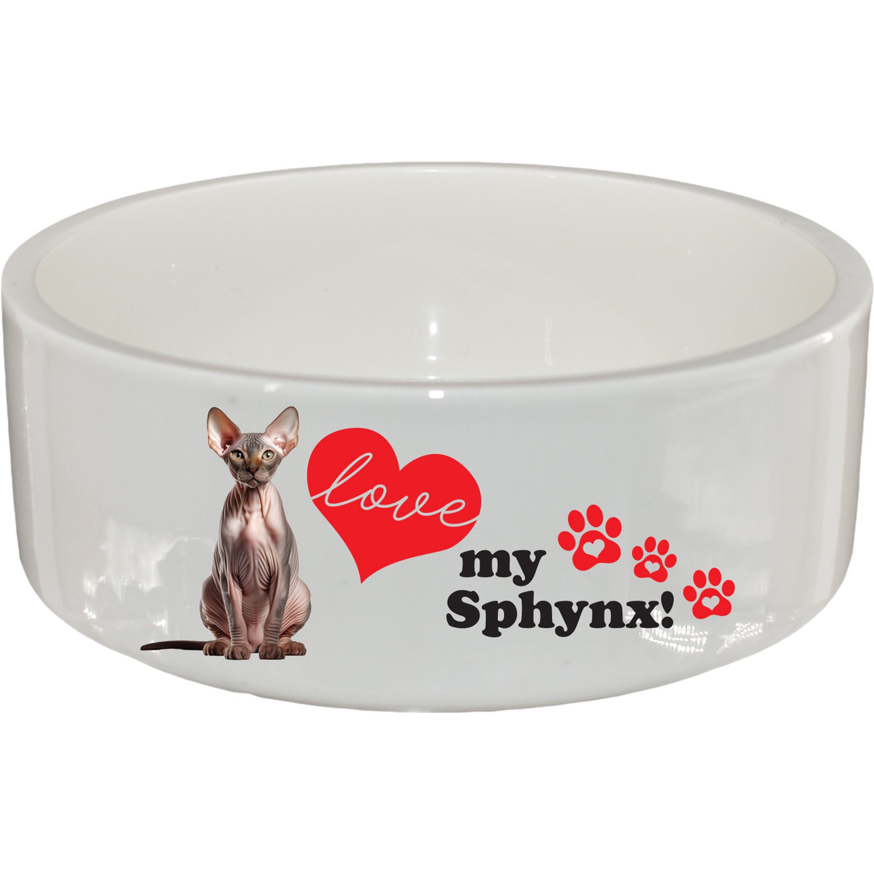 The Memory Company I Love My Sphynx Ceramic Pet Bowl, 2.5-cups