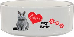 The Memory Company I Love My British Shorthair Ceramic Pet Bowl, 3.75-cups