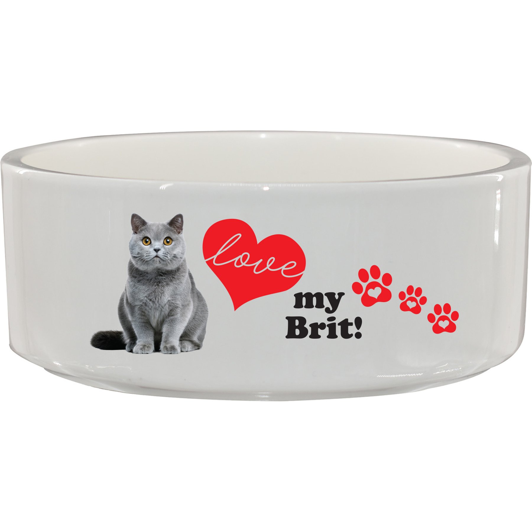 The Memory Company I Love My British Shorthair Ceramic Pet Bowl, 3.75-cups