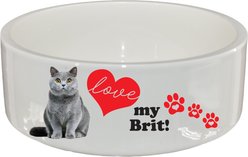 The Memory Company I Love My British Shorthair Ceramic Pet Bowl, 2.5-cups