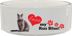 The Memory Company I Love My Russian Blue Ceramic Pet Bowl, 3.75-cups