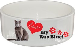 The Memory Company I Love My Russian Blue Ceramic Pet Bowl, 2.5-cups