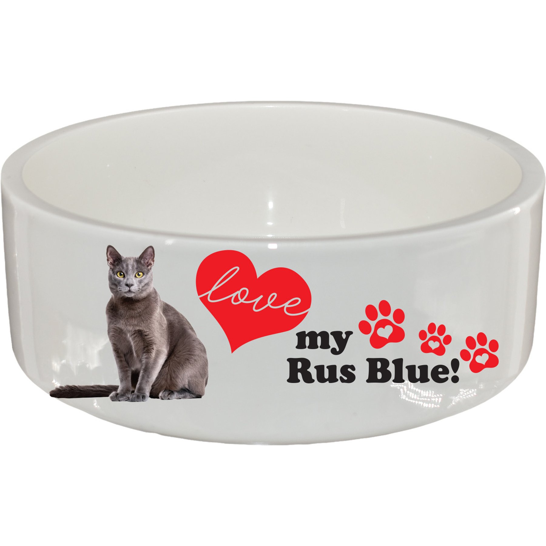 The Memory Company I Love My Russian Blue Ceramic Pet Bowl, 2.5-cups