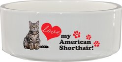 The Memory Company I Love My American Shorthair Ceramic Pet Bowl, 3.75-cups