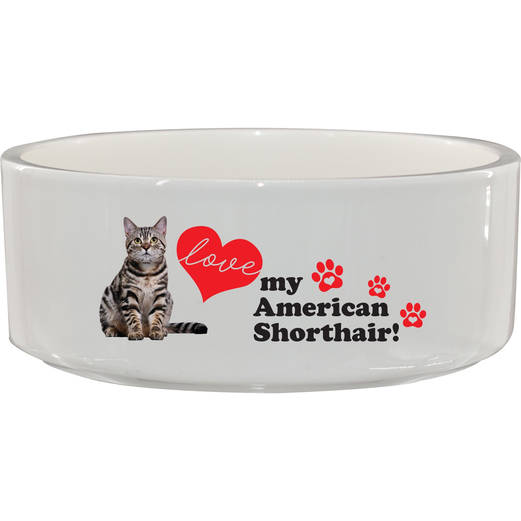 The Memory Company I Love My American Shorthair Ceramic Pet Bowl, 3.75-cups
