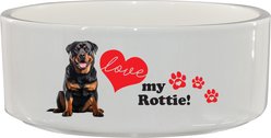 The Memory Company I Love My Rottweiler Ceramic Pet Bowl, 3.75-cups